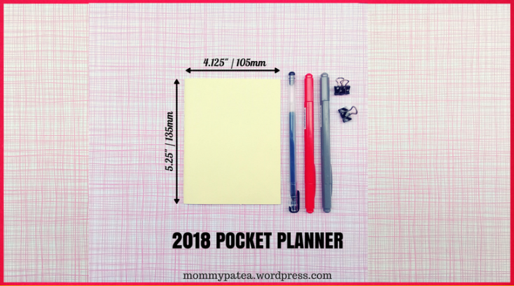 2018 Pocket Planner cover, 5,25" by 4.125"